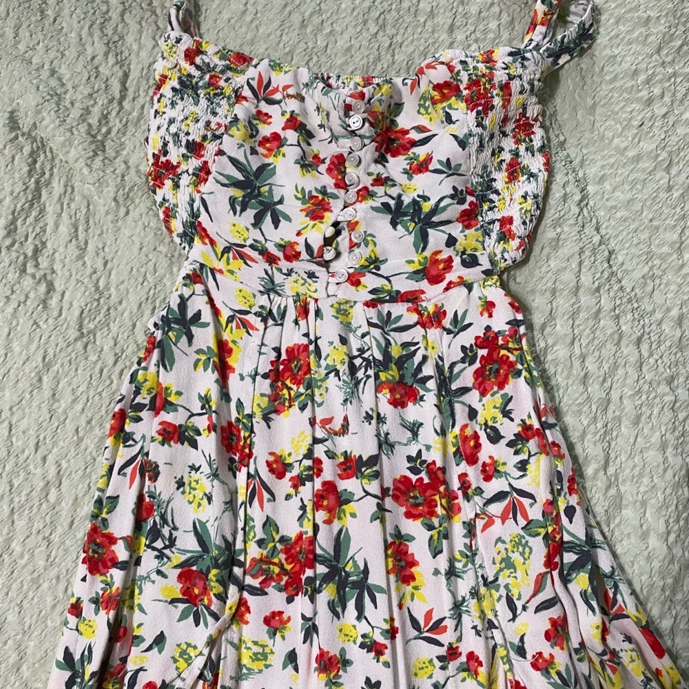 Lulu's Floral Maxi Dress - Red, Yellow, Green